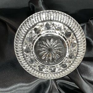 Federal Glass Windsor Bowl Clear Pressed Glass 1930s Button & Cane 5” Vintage